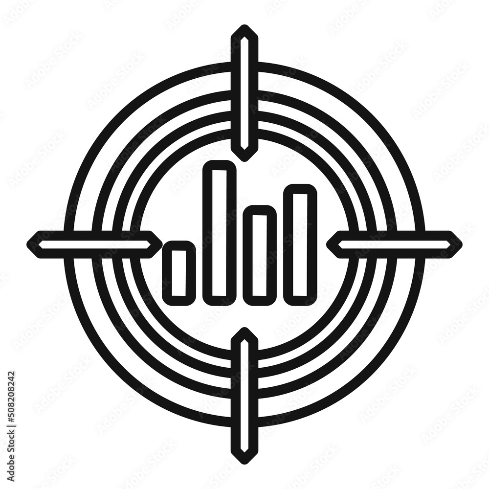 Poster solution target icon outline vector. business problem