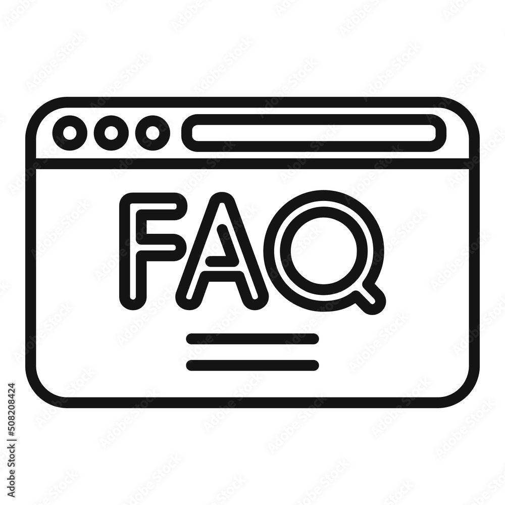 Poster web faq icon outline vector. people solution