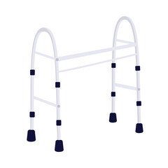 Walking frame semi flat color vector object. Full sized item on white. Mobility for disabled people. Supporting device simple cartoon style illustration for web graphic design and animation
