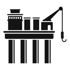 Rig icon simple vector. Sea oil