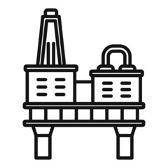 Crane station icon outline vector. Oil rig