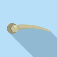 Hotel door handle icon flat vector. Knob lock