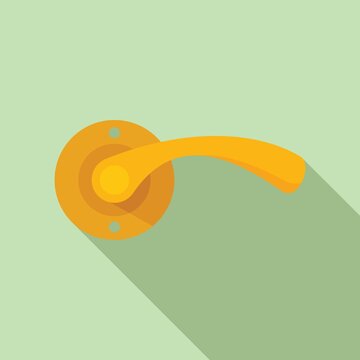 Office Door Handle Icon Flat Vector. Knob Lock