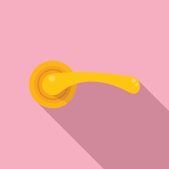 Ornate door handle icon flat vector. Knob lock