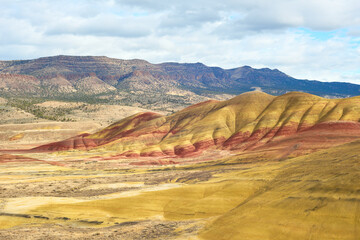 View of the Painted Hills nature formation in eastern Oregon.