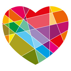 Colorful vector heart mosaic. Modern love concept.