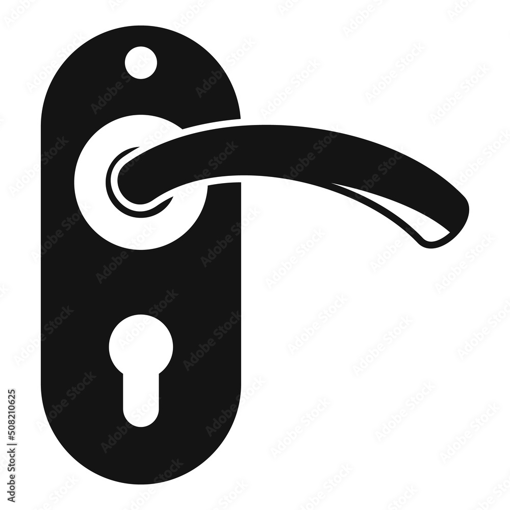 Poster door handle keyhole icon simple vector. knob lock