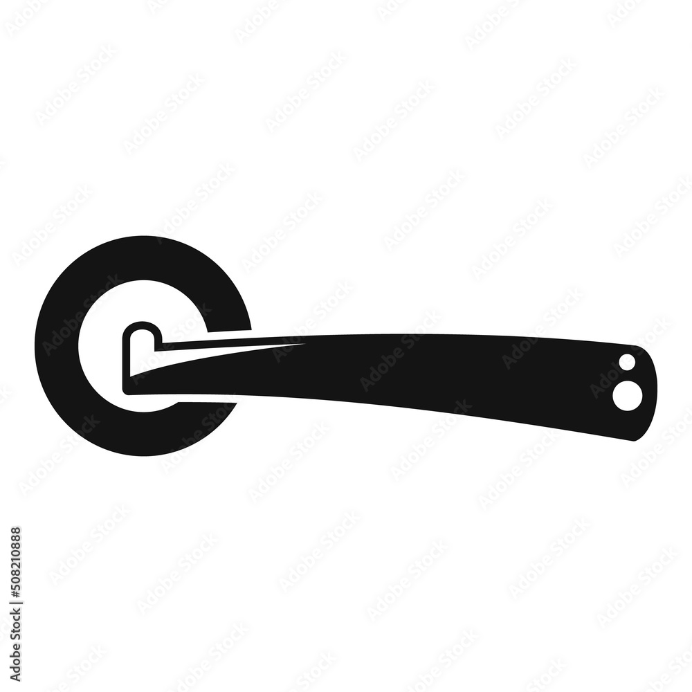 Poster silver door handle icon simple vector. lock latch