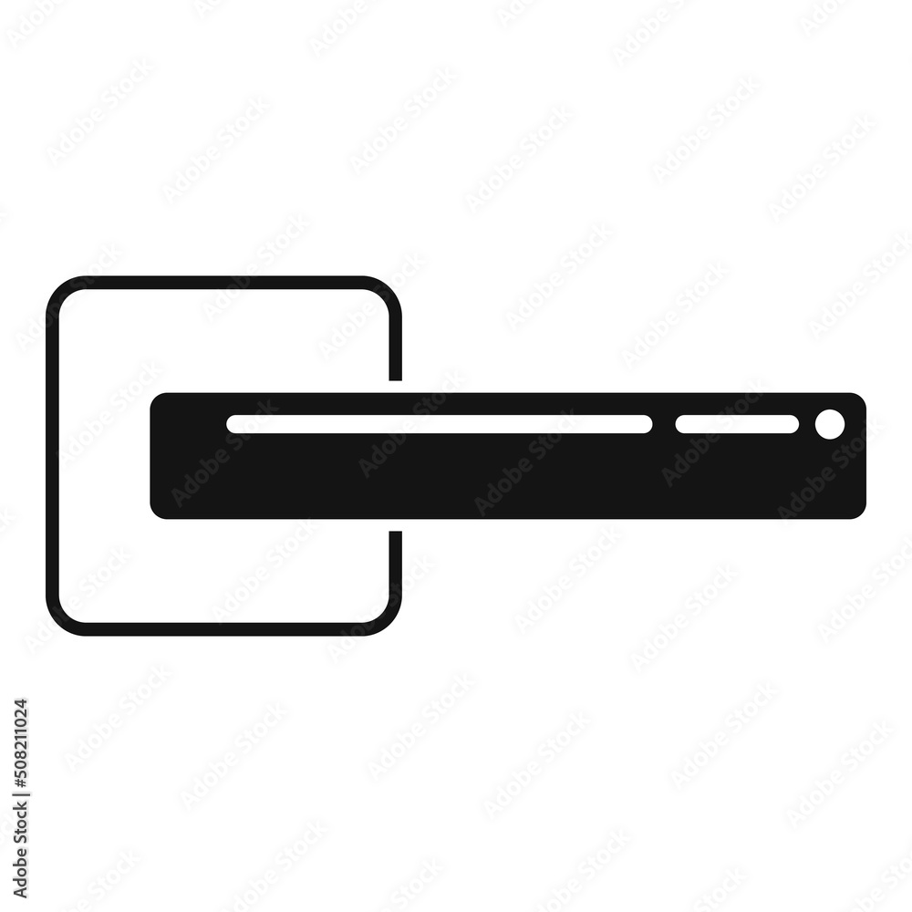 Poster digital door handle icon simple vector. knob lock