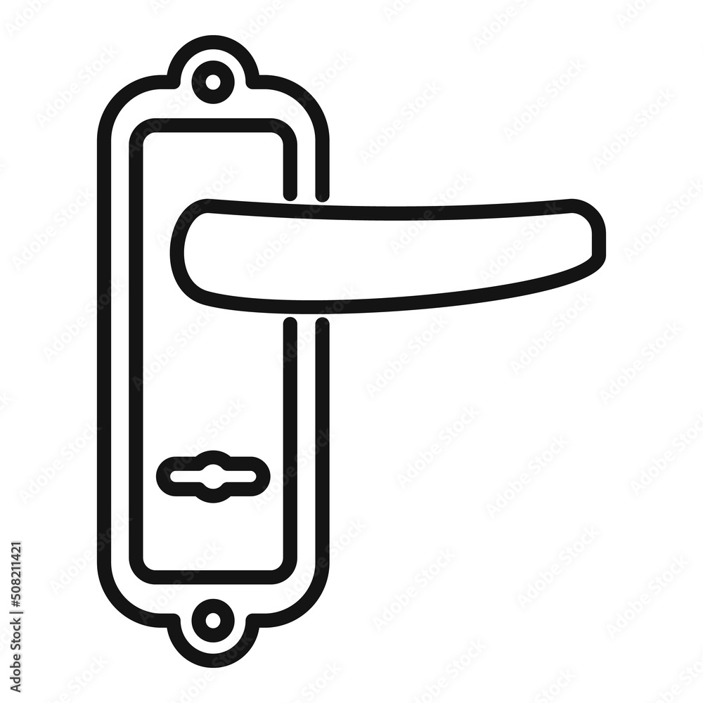 Poster door handle keyhole icon outline vector. knob lock