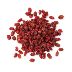 Heap pf dried Iranian barberries isolated isolated on white background