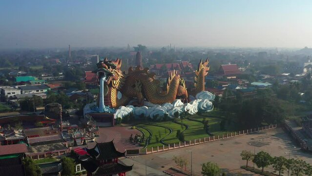 Aerial view of Dragon Paradise Park Suphan buri in Thailand