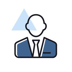 User icon of man in business suit outline icon