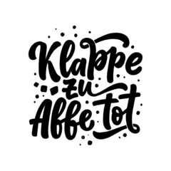 Hand drawn motivation lettering quote in German - Lets end this. Inspiration slogan for greeting card, print and poster design. 