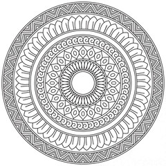 Leaf Flower Petal Coloring Mandala Art Simple Graphic Shape Vector Floral Oriental Outline Vintage Decorative Elements Pattern Illustration Islam Arabic Indian Turkish Mystic Religion Morals Lotus