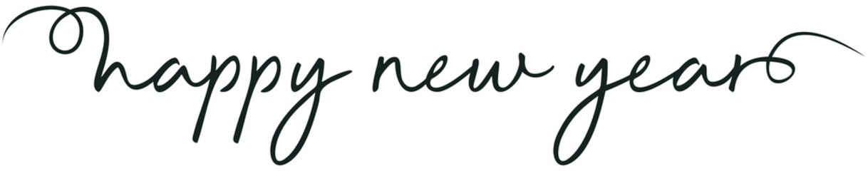 Happy new year. Kalligrafischer Gruß Vektor. Weiser Hintergrund.
Für Hintergründe, Kalender, Einladungen, Grußkarten etc.