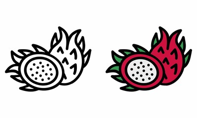 Illustration Vector Graphic of dragon fruit, fruit, fruit icon