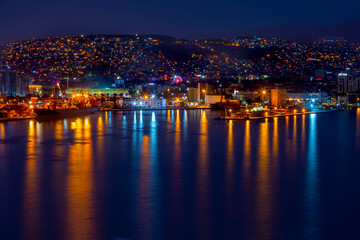 Fototapeta na wymiar Kordon, Alsancak, Izmir City. Beautiful city view of Izmir, Turkey.