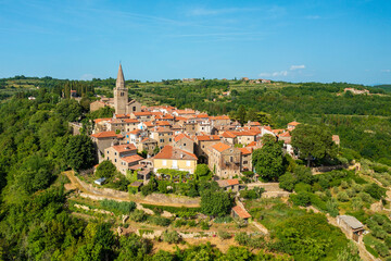 Fototapeta na wymiar Aerial view of Groznjan town in Istra, Croatia