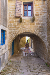 Fototapeta na wymiar Streets of Groznjan town in Istra, Croatia