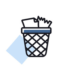 Fototapeta na wymiar Wastebasket outline icon. Workspace sign