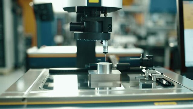 Coordinate Measuring Machine inspection dimension metal part.