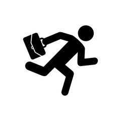 Businessman Running Icon. Simple design, stroke outline style. Line vector. Isolate on white background.