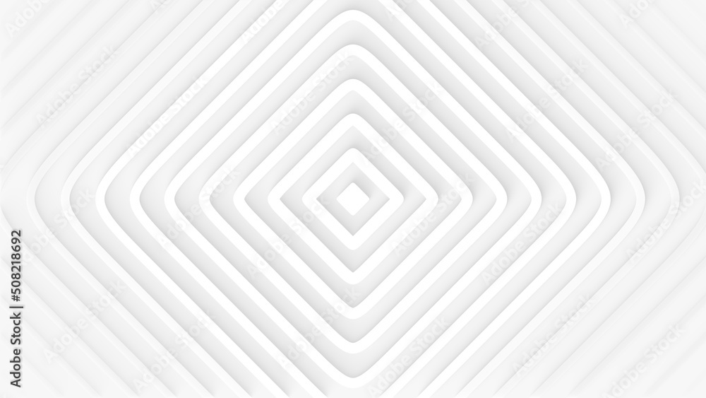 Poster white line squares with shadows on white background. modern digital abstract geometric outline patte