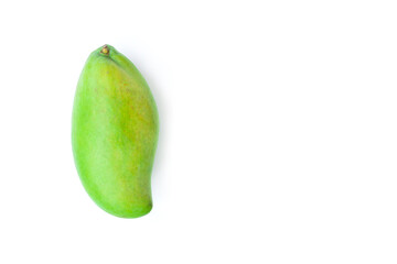 Green mango fruit isolated on white background
