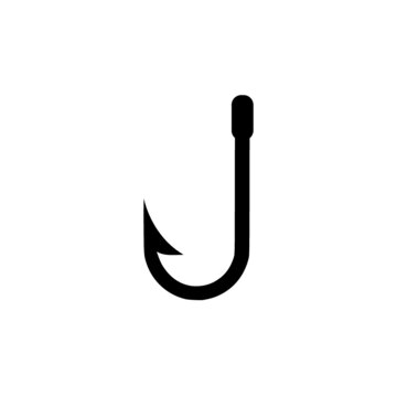 Simple fishing hook icon design