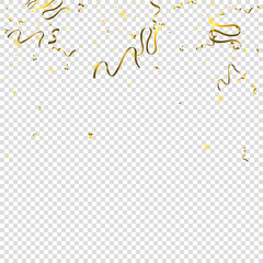 Fototapeta premium tinsel holiday Gold Foil serpentine ribbon star