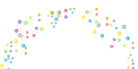 Social media marketing icons internet tags target
