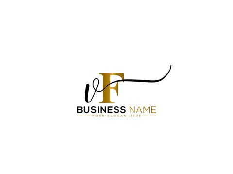 Signature VF Logo Icon, Letter Vf fv Signature Fashion Letter Logo Image Design for Business