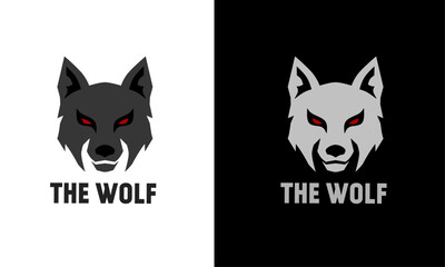 Illustration vector graphic of template logo the wolf red eyes