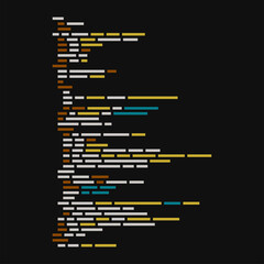 Simple Script Program Code on Dark Background. Vector