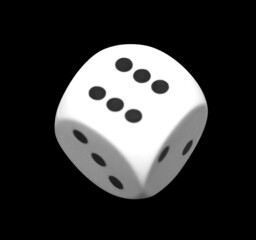 Playing dice isolated on black background
