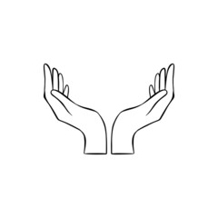 Hands gesture vector.