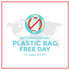 International Plastic Bag Free Day greetings vector.