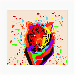 tiger head illustration design vector