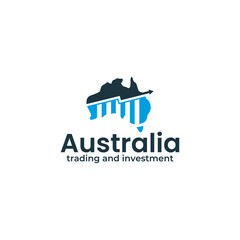 Fototapeta premium australia trrade and investment logo design vector