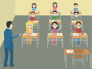 teacher and students in classroom