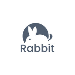simple rabbit logo design symbol vector