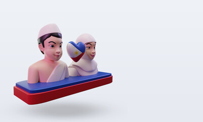 Obraz premium 3d hajj love Philippines flag rendering left view