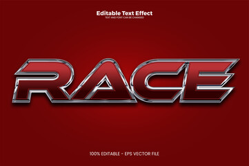 Race editable text effect in modern trend style