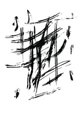 Artistic drawing. Messy strokes. Ink, brush. EPS 10, artwork.