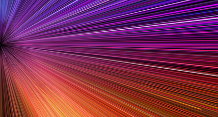 Spectacle, attraction , attention, or flash type background. Light speed color burst. Explosion or exploding fine strands of color rays, bursting in a expanding linear line pattern. 