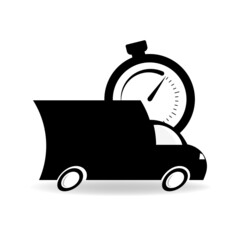 Fast delivery truck flat vector icon for applications and websites. Vector illustration.