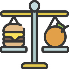 Weighing Fruit Vs Meat Icon