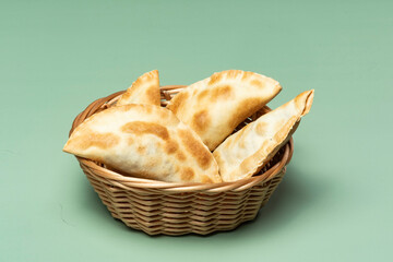 portion of bar meat pastries