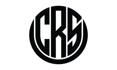CRS shield with round shape logo design vector template | monogram logo | abstract logo | wordmark logo | lettermark logo | business logo | brand logo | flat logo.